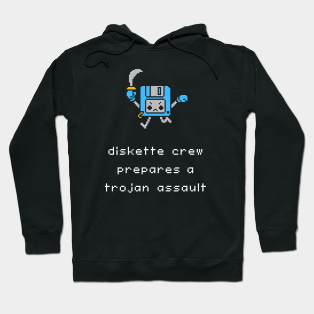 Unlikely Monsters - Diskette Crew Hoodie by knitetgantt